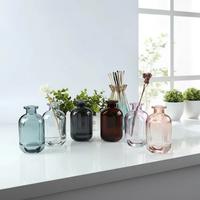 Flacon diffuseur de parfum en verre transparent gris ambre rose de luxe vide de 150 ml réutilisable avec bâtonnet et boîte