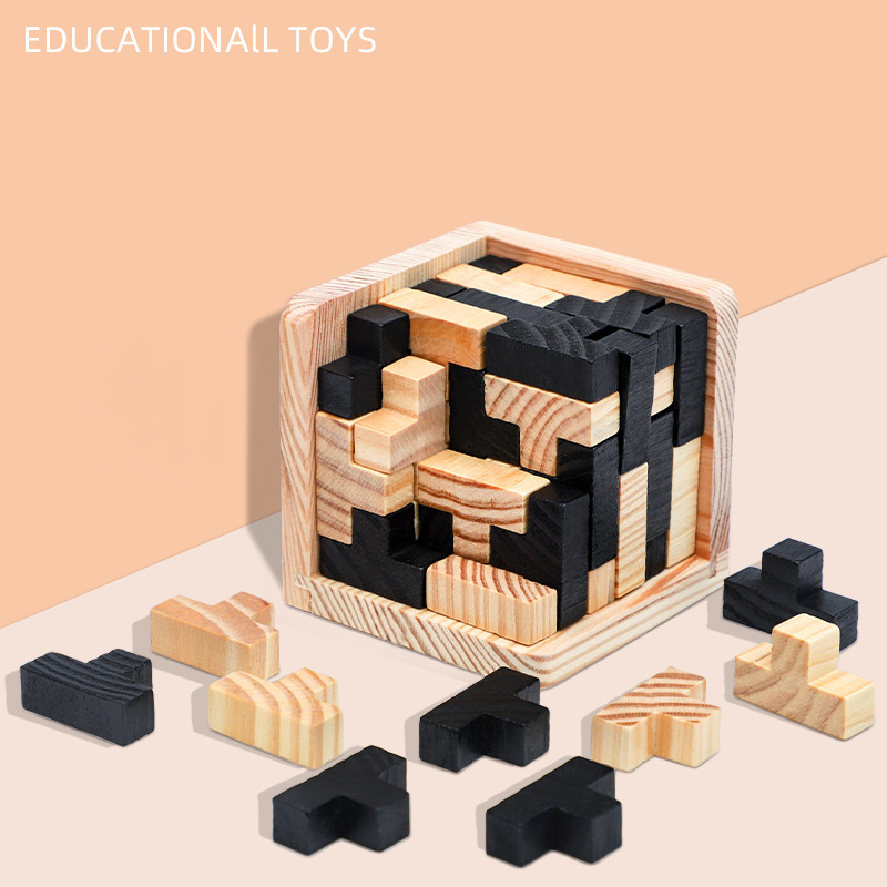 PUSELIFE Original 3D Wooden Brain Teaser
