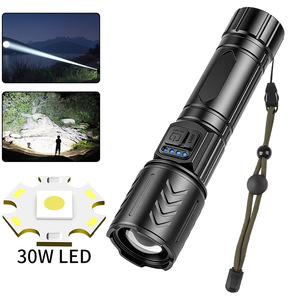 ไฟฉาย LED สีขาว 1500mAh ชาร์จซ้ำได้ พร้อมซูมแบบยืดหดได้ ไฟพกพาสำหรับใช้งานกลางแจ้ง - Product Image 5