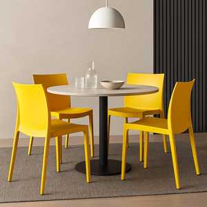 Sedia da Giardino in Polipropilene Giallo 49x51x80 Cm Impilabile per Esterni - Product Image 6