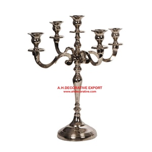 Top Quality 5 Arms <b>Candle</b> Stand With Hanging Crystal Drops Handcrafted Metal Decorative Handmade Candelabra With Hanging - Product Image 3