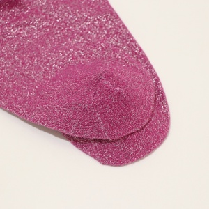 Chaussettes pour femmes en jacquard à fil d'argent de luxe personnalisées, chaussettes en coton colorées avec paillettes, chaussettes tendance brillantes - Product Image 5