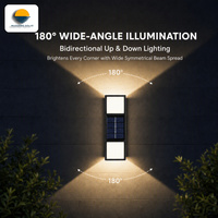 6 LED 300mAh 8-10 Jam Putih Hangat Putih Dingin Hitam ABS+PC Luar Ruangan 2 Buah untuk Lampu Dinding Tenaga Surya Teras
