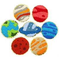 Patch brodé personnalisé en chenille à thermocoller Planètes Terre Saturne Mars Galaxie Espace pour veste, sac à dos, sac