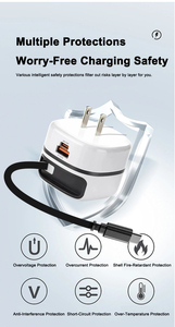 เครื่องชาร์จออลอินวัน 65W PD พร้อมสายชาร์จแบบยืดหดได้ 70 ซม. ไม่ยุ่งเหยิง ไม่ต้องกังวลเรื่องสายหาย ขนาดกะทัดรัด พกพาสะดวกสำหรับบ้าน สำนักงาน และการเดินทาง - Product Image 5