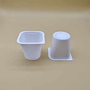 Vasos Cuadrados Reciclables Sulide para Yogur <span class=keywords><strong>de</strong></span> 180 ml, Vasos Desechables <span class=keywords><strong>de</strong></span> Plástico PP Blancos para Yogur para Llevar - Product Image 4