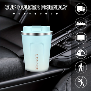 Taza de Viaje de Acero Inoxidable con Aislamiento al Vacío de 12oz/17oz, con Tapa Abatible a Prueba de Fugas y Logotipo Personalizado - Product Image 4