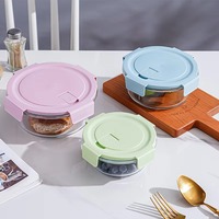Récipients de stockage des aliments en verre avec couvercles Boîte à lunch isolée étanche Emballage Boîte à lunch hermétique Bac à légumes Kits de bols de service
