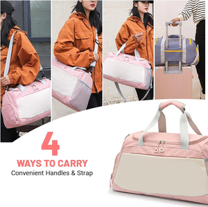 Bolsas de Viaje Impermeables con Logotipo Personalizado, Bolsa Deportiva de Gimnasio con Compartimento para Zapatos y Bolsillo Impermeable - Product Image 5