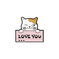 Offre Spéciale chat dessin animé créativité Animal émail nickelé en alliage de Zinc crème glacée métal artisanat épinglette pour cadeau