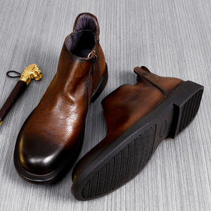 Chaussures pour hommes en cuir véritable faites à la main sur mesure, respirantes, antidérapantes, polyvalentes, classiques, style britannique, tenue de travail élégante - Product Image 1