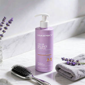 Shampoo nourrissant Maxipro Organic Color Balance Purple 500ml pour cheveux blonds, argentés, gris et méchés, professionnel - Product Image 4