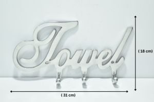 Premium Quality Decorative ‘Towel’ Metal <b>Wall</b> <b>Hook</b> <b>Rack</b> for Bathroom <b>Wall</b> Mounted Towel & Cloth Holder Available for Sale - Product Image 4