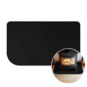 Alfombrillas para chimenea resistentes al fuego, alfombrilla ignífuga semiredonda para chimenea, ignífugo negro, protege los suelos, chispas para patio, <span class=keywords><strong>brasas</strong></span> - Product Image 5