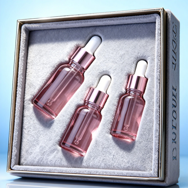 5ml 10ml 15ml 20ml 30ml 50ml 100ml Pink Cosmetic Glass Oil Dropper Refill Bottles with Box Packing for Skin Care Serum