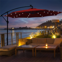 GLOBAL TENT Parasol banane en porte-à-faux pour patio personnalisé avec panneau solaire LED