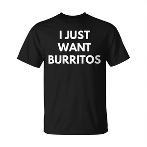 Camiseta con la frase 'Solo Quiero Burritos', divertida camiseta con humor sobre comida mexicana - Product Image 3