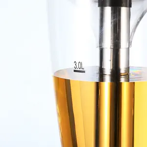 Dispenser minuman plastik Logo kustom Dispenser minuman 3L menara bir Dispenser minuman dengan tabung es