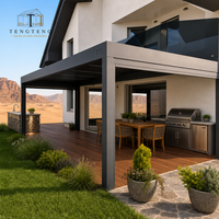 Pergola motorisée en aluminium personnalisable avec structure thermolaquée et design imperméable pour l'extérieur et le jardin