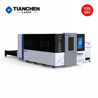 Machine de découpe laser à fibre automatique haute puissance 6 kW, 12 kW, 15 kW avec refroidissement par eau, couvercle fermé et table d'échange