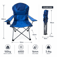 Chaise pliante de camping, de plage, de pêche, de jardin, de randonnée, de pique-nique, portable, ultralégère, en polyester 600D, personnalisée