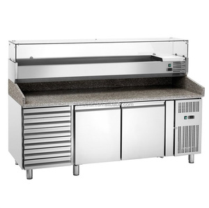 Nhà máy cung cấp trực tiếp salad Bar bánh pizza bàn làm việc/Prep bánh pizza truy cập tủ lạnh/bánh pizza lạnh bảng băng ghế dự bị đứng đầu thanh - Product Image 4