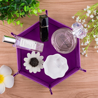 Plateau à dés pliable en cuir PU hexagonal, écologique, durable, pour accessoires de DND
