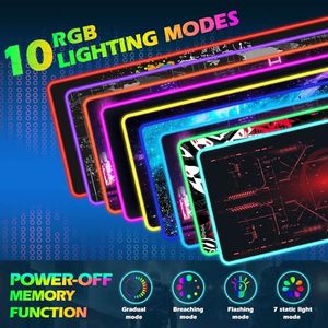 800x300x3mm mở rộng bảng pad chơi game không dây sạc Chuột Mat 10 chế độ chiếu sáng LED chuột Pad bàn phím máy tính Pad Mousepad - Product Image 5