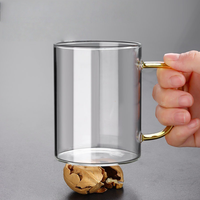 Grosir Set cangkir kopi kaca 6 buah Set cangkir teh kaca untuk jus teh kopi