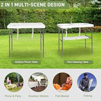 Table de camping extérieure HDPE portable avec robinet pliant pour usage extérieur portable