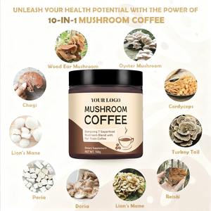 Wholesale OEM Mushroom 10 in 1 6 in 1 Colombian <strong>Coffee</strong> Blend <strong>Liberica</strong> Mushroom <strong>Coffee</strong> - Product Image 5