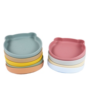 Factory <b>Bear</b> Baby Feeding Dinner Bowls <b>Cute</b> Silicone Baby Plate Animal Kid-friendly Silicon Suction for Toddlers' Weaning - Product Image 1