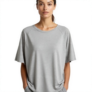 Women's Oversized Crew Neck <b>T</b>-<b>Shirt</b> Cotton Loose Fit Solid Color Short Sleeve Spring Summer Casual Wear <b>T</b>-<b>Shirts</b> - Product Image 5