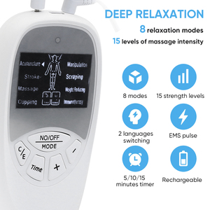 جهاز علاج رقمي بـ 8 أوضاع، محفز عضلات البطن، جهاز وخز بالإبر، مدلك للجسم/جهاز تنس - Product Image 3