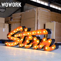 Lettres lumineuses décoratives d'extérieur WOWORK 2026, motif artistique en acier peint au spray, pour vitrine de magasin