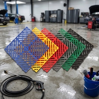 Dalles de sol emboîtables en plastique pour garage de lavage auto 40x40x2cm, antidérapantes, haute résistance, avec drainage