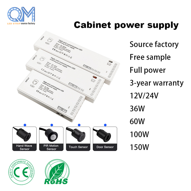 36W 24V LED Strip Lights Driver 220V AC Ultra Thin LED Power Supply Transformer Adapter Furniture Indoor