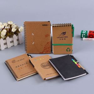 Carnet de notes créatif imprimé à feuilles mobiles, reliure piquée à cheval, format A5, avec stylo, couverture en papier kraft, pour usage professionnel et bureautique - Product Image 2