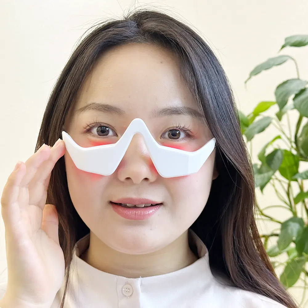 Logo personalizzato EMS Anti-rughe massaggiatore occhi a luce rossa terapia massaggio per gli occhi
