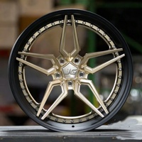 JG Jantes forgées en 2 parties, jantes en alliage à rayons dorés, 5x112 5x114.3 5x120 18-26 pouces, jantes personnalisées pour BMW Audi Benz Porsche