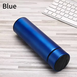 <span class=keywords><strong>Thermos</strong></span> intelligent tendance bleu en acier inoxydable 304, étanche, 500 ml, affichage de la température en temps réel, bouteille isotherme sous vide en acier inoxydable - Product Image 1