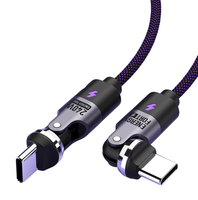 Cable de Carga Rápida USB-C a C Magnético de Nailon Trenzado de 240W, Rotación de 540 Grados, Transferencia de Datos PD3.1 para iOS y Android