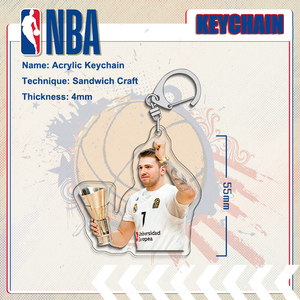 Porte-clés en acrylique double face avec figurine de joueur de basket <span class=keywords><strong>NBA</strong></span>, cadeau pour les fans de sport - Product Image 2