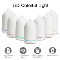 Diffuseur d'huiles essentielles en céramique électrique 100 ml avec lumière LED, fabrication artisanale, aromathérapie pour hôtel, voiture, utilisation directe en usine