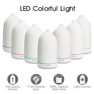 Diffuseur d'huiles essentielles en céramique électrique 100 ml avec lumière LED, fabrication artisanale, aromathérapie pour hôtel, voiture, utilisation directe en usine - Product Image 2