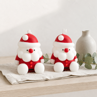 Neuartige Weihnachtsmann-Form Kerze Modernes Design Paraffin-Sojawachs-Mischung Weihnachtsdekoration Anpassbar Englische Birne Duftkerze