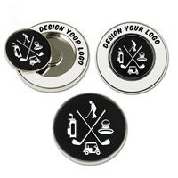 Marqueur de balle de golf en métal personnalisé, marqueurs de golf magnétiques avec support, motif animal, logo, acceptation des commandes OEM, accessoires de golf