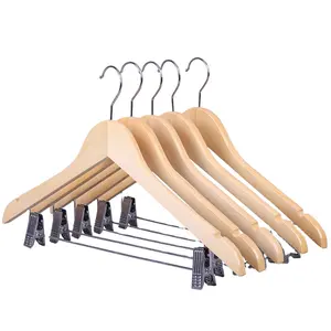 suppliers logo wooden adults adjustable clothes hanger for apparel usage