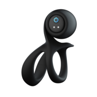 Aphrodisia IPX7 Wasserdichter 10-Modus Leistungsstarker Vibrationsring aus ABS-Silikon USB-Aufladbar Doppelring-Design Flüsterleiser Motor