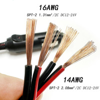 Câble d'extension allume-cigare de voiture 16AWG 1 mètre 12V/24V, prise mâle vers prise femelle, cordon d'alimentation